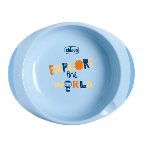 CHICCO 12M+ Zestaw 2 talerzy, niebieski, z antypoślizgową podstawą CHICCO 12M+ Zestaw 2 talerzy, niebieski, z antypoślizgową podstawą