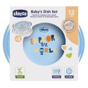 CHICCO 12M+ Zestaw 2 talerzy, niebieski, z antypoślizgową podstawą