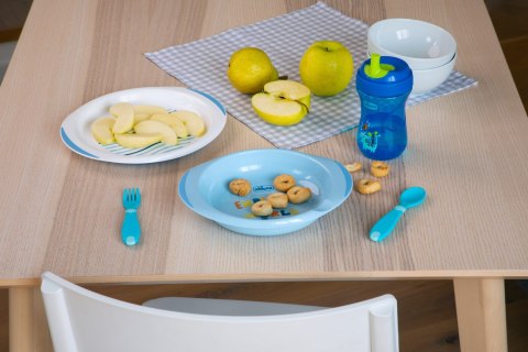 CHICCO 12M+ Zestaw 2 talerzy, niebieski, z antypoślizgową podstawą CHICCO 12M+ Zestaw 2 talerzy, niebieski, z antypoślizgową podstawą