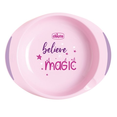 CHICCO 12M+ Zestaw 2 talerzy, różowy, z antypoślizgiem i miejscem na łyżkę CHICCO 12M+ Zestaw 2 talerzy, różowy, z antypoślizgiem i miejscem na łyżkę