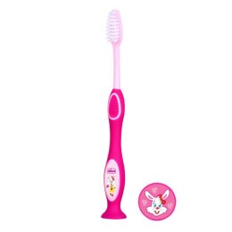 CHICCO 36M+ Do zębów, różowa, szczoteczka do zębów mlecznych z tarką do języka