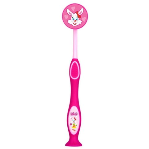 CHICCO 36M+ Do zębów, różowa, szczoteczka do zębów mlecznych z tarką do języka CHICCO 36M+ Do zębów, różowa, szczoteczka do zębów mlecznych z tarką do języka