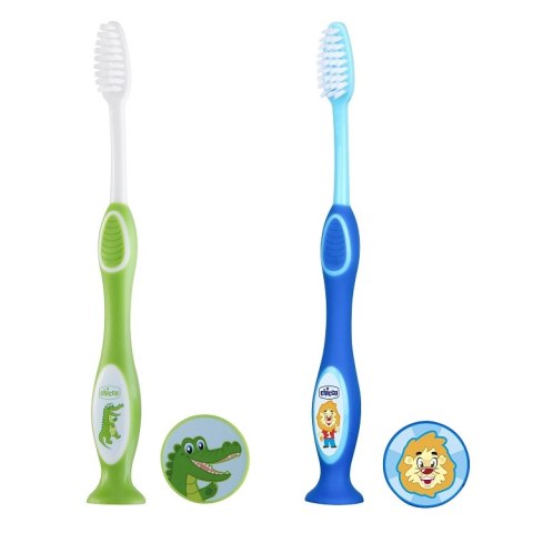 CHICCO 36M+Szczoteczka do zębów dla dziec, niebieska
