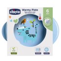 CHICCO 6M+ Podgrzewany talerz do karmienia, niebieski, antypoślizgowy