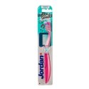 JORDAN HELLO SMILE RÓŻOWY Szczoteczka do zębów 9+, czyścik do języka