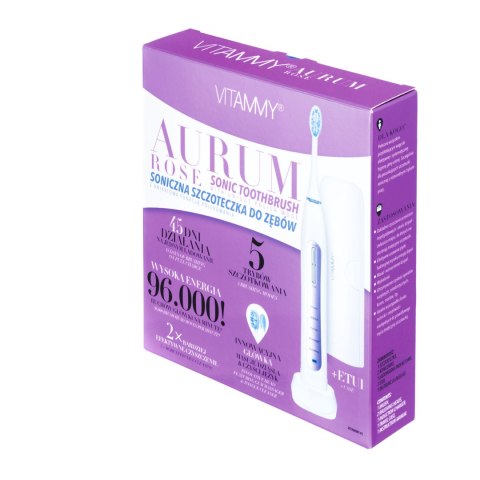 VITAMMY AURUM ROSE Szczoteczka soniczna do zębów z polerowaniem, elegancki design VITAMMY AURUM ROSE Szczoteczka soniczna do zębów z polerowaniem, elegancki design