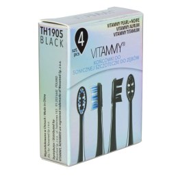 VITAMMY PEARL+ NOIRE, AURUM Końcówki do szczoteczki sonicznej, czarne, 4 szt.