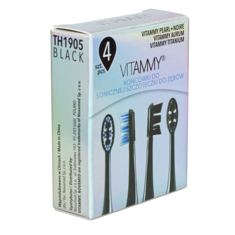 VITAMMY PEARL+ NOIRE, AURUM Końcówki do szczoteczki sonicznej, czarne, 4 szt. VITAMMY PEARL+ NOIRE, AURUM Końcówki do szczoteczki sonicznej, czarne, 4 szt.