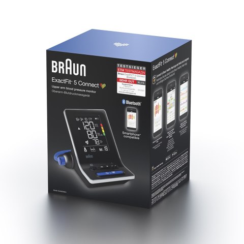 BRAUN EXACTFIT 5 CONNECT BUA6350 Ciśnieniomierz naramienny, bluetooth, duży wyświetlacz BRAUN EXACTFIT 5 CONNECT BUA6350 Ciśnieniomierz naramienny, bluetooth, duży wyświetlacz