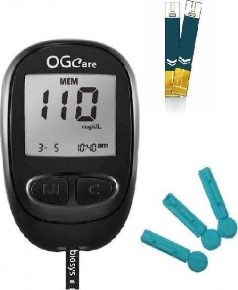 BSI OGCARE Glukometr MG/DL, monitorowanie stężenia glukozy z paskami i lancetami