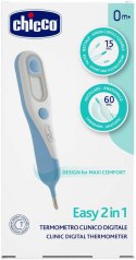 CHICCO Termometr cyfrowy 2 w 1, do pomiaru w odbycie i pod pachą, elastyczna sonda
