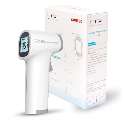 CONTEC TP500 Termometr bezdotykowy, elektroniczny na podczerwień do pomiaru czołowego CONTEC TP500 Termometr bezdotykowy, elektroniczny na podczerwień do pomiaru czołowego