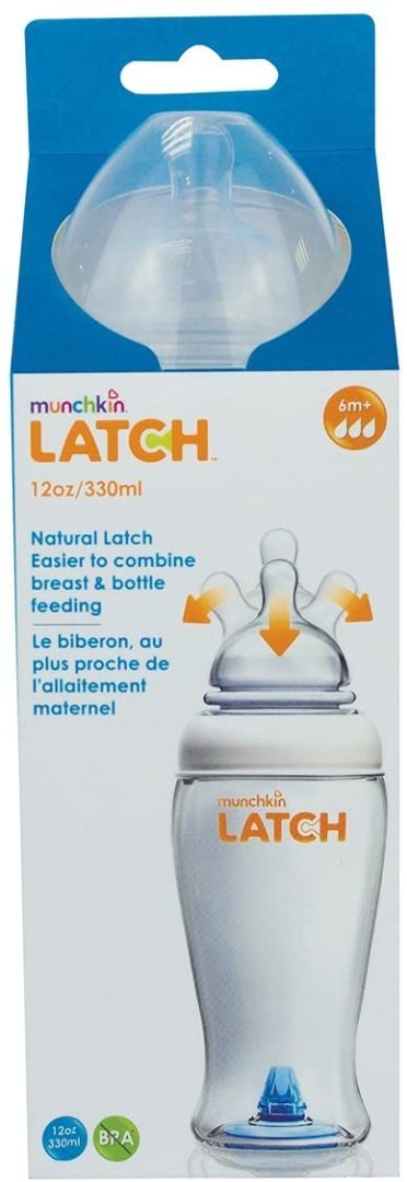 MUNCHKIN LATCH 6M+ 330 ml Butelka dla niemowląt, szybki przepływ i antykolky smoczek MUNCHKIN LATCH 6M+ 330 ml Butelka dla niemowląt, szybki przepływ i antykolky smoczek