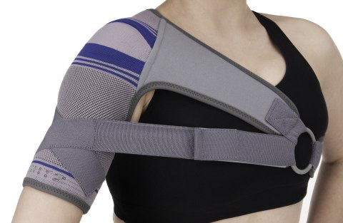 QMED ACROMED LEWA ROZM. 1 Orteza barkowa z taśmami i tutorami, srebrno-niebieska