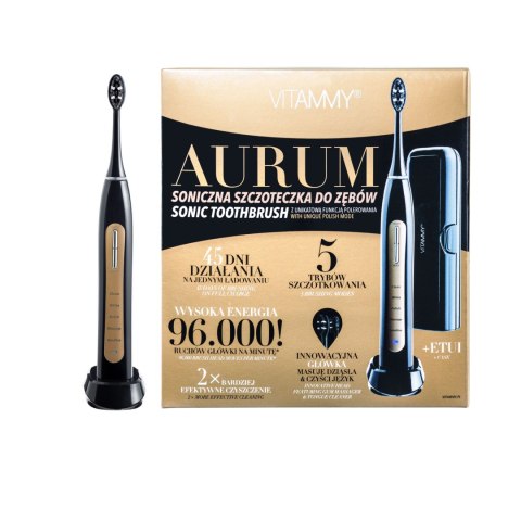 VITAMMY AURUM Szczoteczka soniczna do zębów z polerowaniem i masażem dziąseł VITAMMY AURUM Szczoteczka soniczna do zębów z polerowaniem i masażem dziąseł