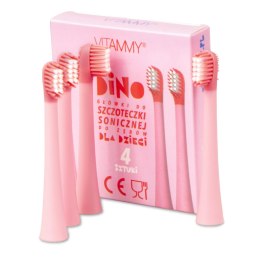 VITAMMY DINO / PINK Końcówki do szczoteczki sonicznej, silikonowe, 4 szt.