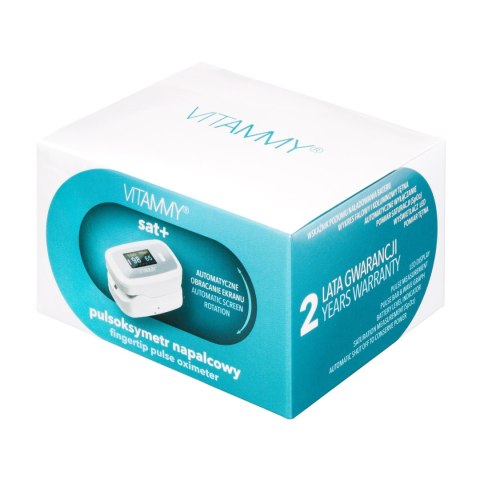 VITAMMY SAT+ Pulsoksymetr napalcowy OLED, ekran obrotowy, wzmocniona obudowa VITAMMY SAT+ Pulsoksymetr napalcowy OLED, ekran obrotowy, wzmocniona obudowa