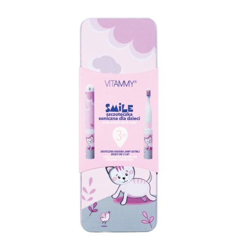 VITAMMY SMILE KOTEK Szczoteczka soniczna do zębów dla dzieci 3+, miękkie włókna VITAMMY SMILE KOTEK Szczoteczka soniczna do zębów dla dzieci 3+, miękkie włókna