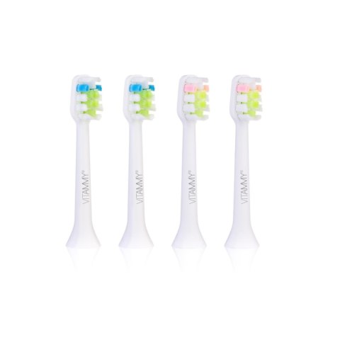 VITAMMY SYMPHONY/VIVO KOŃCÓWKI 4 SZT. WHITE Do szczoteczki sonicznej, miękkie i trwałe VITAMMY SYMPHONY/VIVO KOŃCÓWKI 4 SZT. WHITE Do szczoteczki sonicznej, miękkie i trwałe