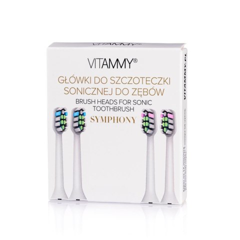 VITAMMY SYMPHONY/VIVO KOŃCÓWKI 4 SZT. WHITE Do szczoteczki sonicznej, miękkie i trwałe VITAMMY SYMPHONY/VIVO KOŃCÓWKI 4 SZT. WHITE Do szczoteczki sonicznej, miękkie i trwałe