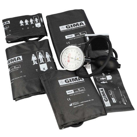 GIMA SIRIO KIT Ciśnieniomierz zegarowy, zestaw 5 mankietów z etui GIMA SIRIO KIT Ciśnieniomierz zegarowy, zestaw 5 mankietów z etui