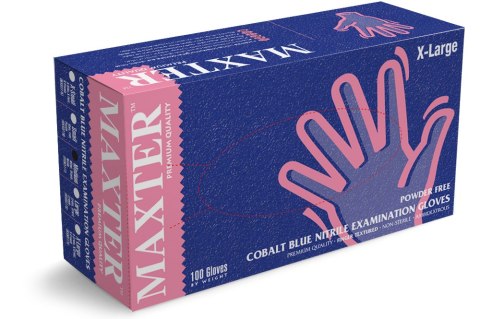 MAXTER COBALT XL Rękawiczki nitrylowe bezpudrowe jednorazowe, 100 szt. MAXTER COBALT XL Rękawiczki nitrylowe bezpudrowe jednorazowe, 100 szt.