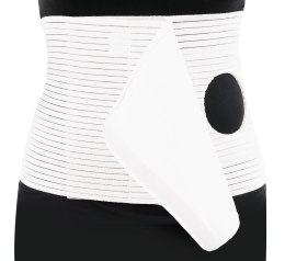 QMED BIAŁY ROZM. XL Pas brzuszny z otworem stomijnym, wys. 25 cm
