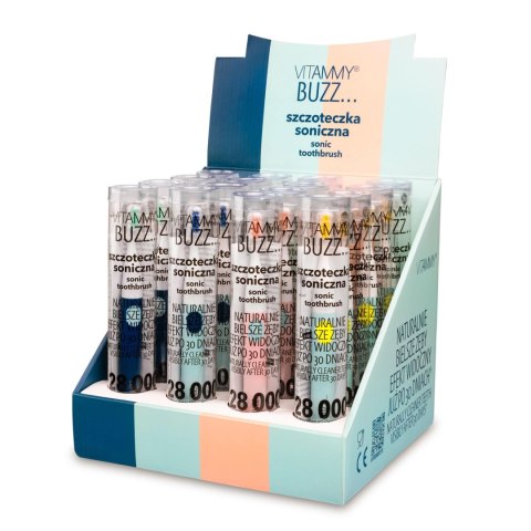 VITAMMY BUZZ Szczoteczka soniczna do zębów, 2 programy szczotkowania, display 16 szt.