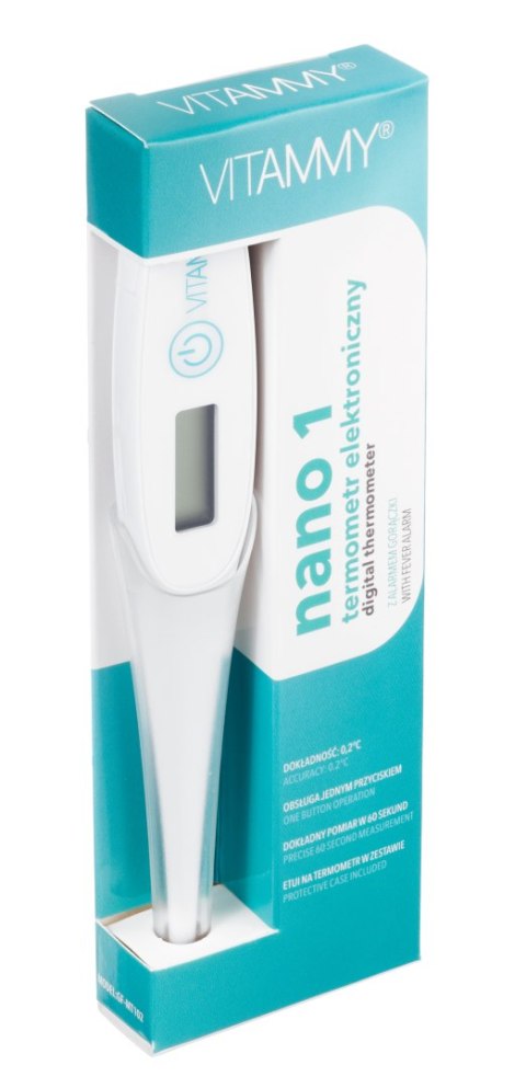 VITAMMY NANO 1 Termometr elektroniczny z alarmem gorączki, termometr piórkowy VITAMMY NANO 1 Termometr elektroniczny z alarmem gorączki, termometr piórkowy