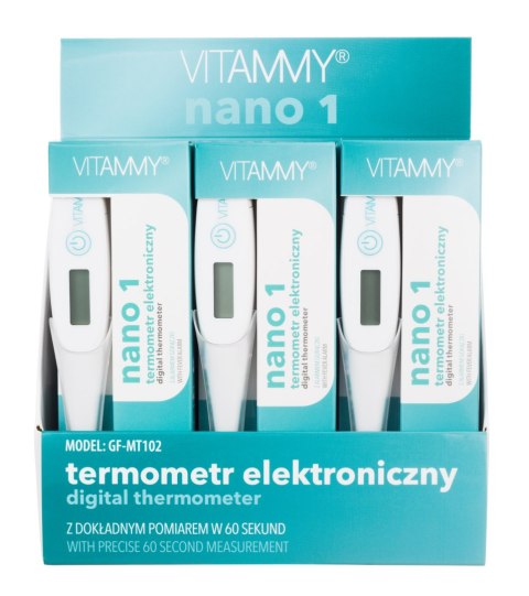 VITAMMY NANO 1 Termometr elektroniczny z alarmem gorączki, termometr piórkowy VITAMMY NANO 1 Termometr elektroniczny z alarmem gorączki, termometr piórkowy