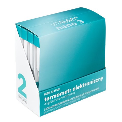 VITAMMY NANO 3 Termometr elektroniczny z elastyczną końcówką, termometr piórkowy VITAMMY NANO 3 Termometr elektroniczny z elastyczną końcówką, termometr piórkowy