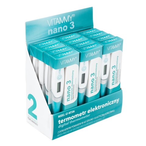 VITAMMY NANO 3 Termometr elektroniczny z elastyczną końcówką, termometr piórkowy VITAMMY NANO 3 Termometr elektroniczny z elastyczną końcówką, termometr piórkowy