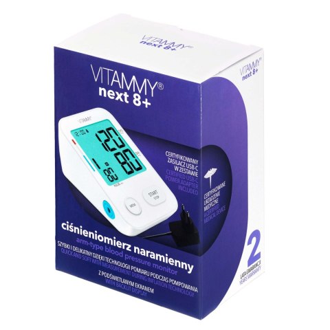 VITAMMY NEXT 8+ Ciśnieniomierz naramienny z zaliaczem, pomiar podczas pompowania VITAMMY NEXT 8+ Ciśnieniomierz naramienny z zaliaczem, pomiar podczas pompowania