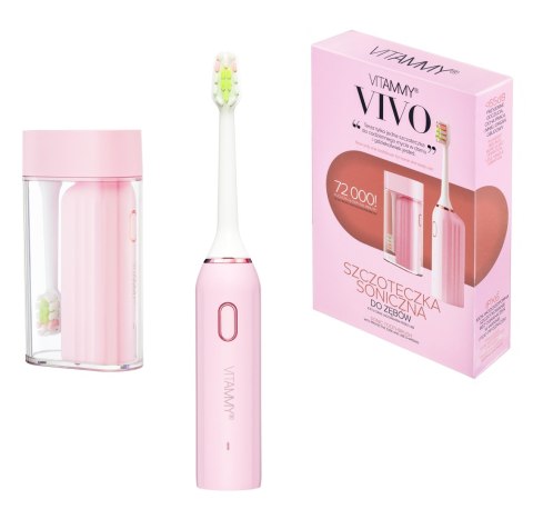 VITAMMY VIVO PINK Szczoteczka soniczna z etui, kompaktowa, USB-C