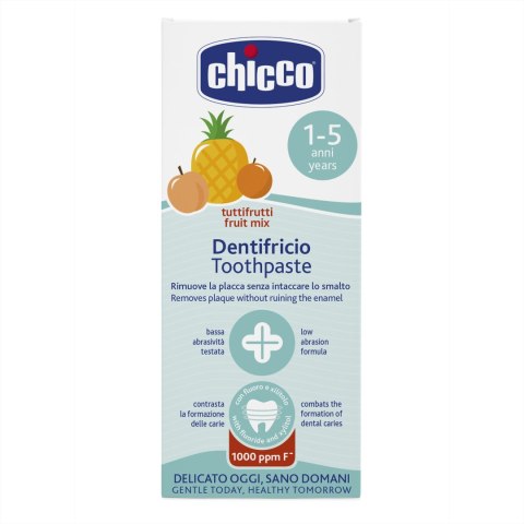 CHICCO 12M+ 50 ml Pasta do zębów z fluorem, smak owocowy CHICCO 12M+ 50 ml Pasta do zębów z fluorem, smak owocowy