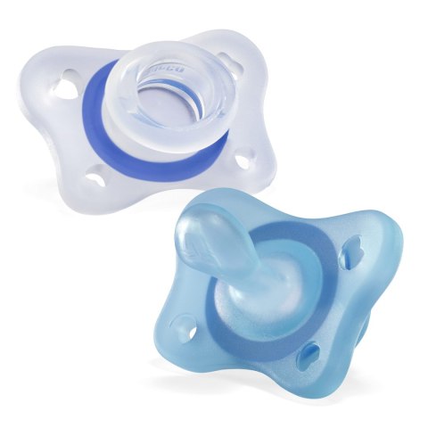 CHICCO PHYSIOFORMA MINI SOFT 2-6M BOY Smoczek uspokajający, silikonowy, 2 szt.