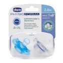 CHICCO PHYSIOFORMA MINI SOFT 2-6M BOY Smoczek uspokajający, silikonowy, 2 szt.