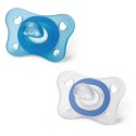CHICCO PHYSIOFORMA MINI SOFT 2-6M BOY Smoczek uspokajający, silikonowy, 2 szt.