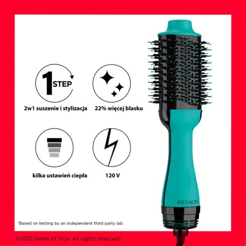 REVLON RVDR5222T ONE-STEP HAIR TEAL Suszarko-lokówka REVLON w kolorze morskim REVLON RVDR5222T ONE-STEP HAIR TEAL Suszarko-lokówka REVLON w kolorze morskim