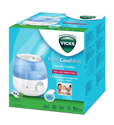 VICKS MINI COOL MIST VUL525E4 Nawilżacz ultradźwiękowy z podwójnym VapoPad VICKS MINI COOL MIST VUL525E4 Nawilżacz ultradźwiękowy z podwójnym VapoPad