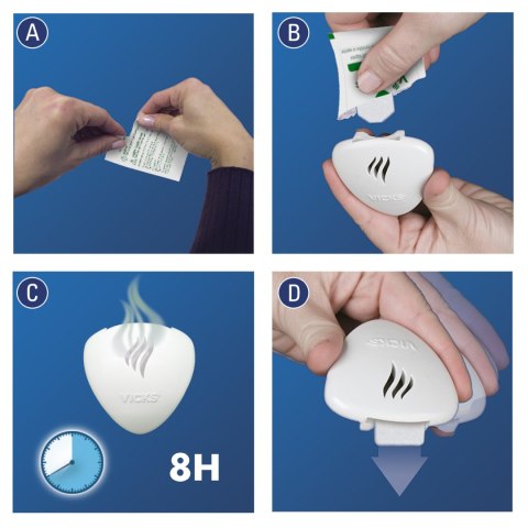 VICKS VH1700EEMEAV1 NEW Dyfuzor olejków do kontaktu z 2 wkładkami mentolowymi