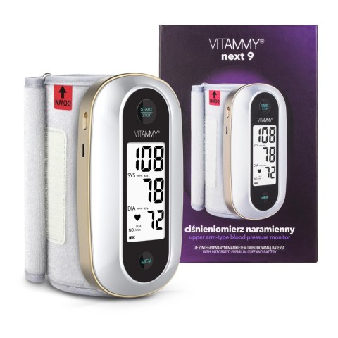 VITAMMY NEXT 9 Ciśnieniomierz naramienny automatyczny z mankietem, kompaktowy rozmiar