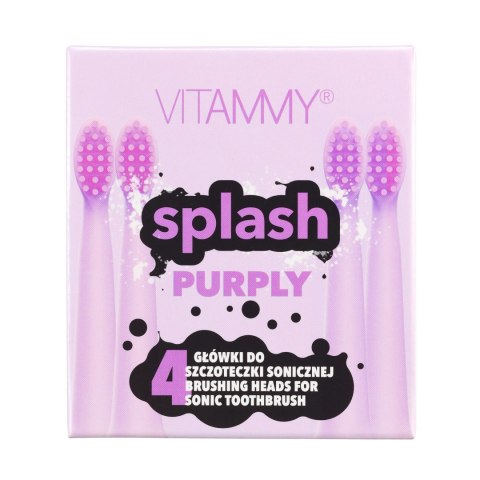 VITAMMY SPLASH PURPLY Końcówki do szczoteczki sonicznej, kolor fioletowy, 4 szt. VITAMMY SPLASH PURPLY Końcówki do szczoteczki sonicznej, kolor fioletowy, 4 szt.