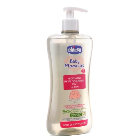 CHICCO BABY MOMENTS 0M+ 500 ml Micelarny płyn do kąpieli 2w1, z witaminą E i olejkiem CHICCO BABY MOMENTS 0M+ 500 ml Micelarny płyn do kąpieli 2w1, z witaminą E i olejkiem