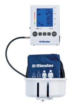 RIESTER RBP-100 Ciśnieniomierz elektroniczny wer. ścienna, z koszem i 2 mankietami