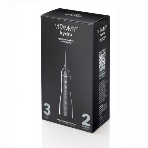 VITAMMY HYDRA CZARNY Irygator dentystyczny bezprzewodowy, 3 tryby pracy VITAMMY HYDRA CZARNY Irygator dentystyczny bezprzewodowy, 3 tryby pracy