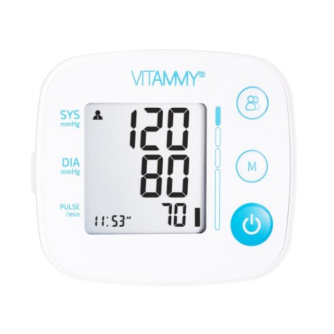 VITAMMY NEXT 0.1 Ciśnieniomierz nadgarstkowy z szybkim pomiarem, wykrywa arytmię VITAMMY NEXT 0.1 Ciśnieniomierz nadgarstkowy z szybkim pomiarem, wykrywa arytmię