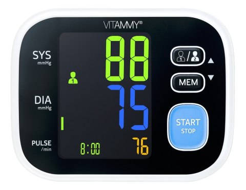 VITAMMY SMART 8 Ciśnieniomierz naramienny, wykrywanie arytmii, pamięć 2x60 VITAMMY SMART 8 Ciśnieniomierz naramienny, wykrywanie arytmii, pamięć 2x60