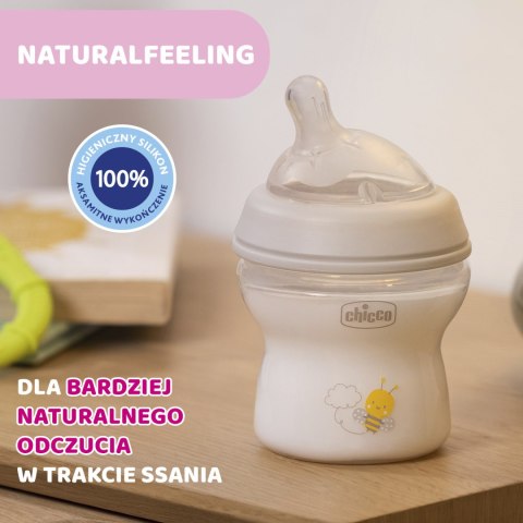 CHICCO NATURALFEELING 0M+ 150 ml Butelka plastikowa, smoczek silikon, przepływ wolny CHICCO NATURALFEELING 0M+ 150 ml Butelka plastikowa, smoczek silikon, przepływ wolny
