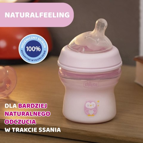 CHICCO NATURALFEELING 0M+ 150 ml Butelka plastikowa, smoczek silikon, przepływ wolny CHICCO NATURALFEELING 0M+ 150 ml Butelka plastikowa, smoczek silikon, przepływ wolny